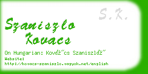 szaniszlo kovacs business card